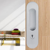 Sliding Door Lock Handle Anti theft with Keys for Barn Wood Furniture Hardware Silver