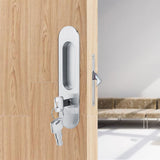 Sliding Door Lock Handle Anti theft with Keys for Barn Wood Furniture Hardware Silver
