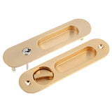 Sliding Door Lock Handle Anti theft with Keys for Barn Wood Furniture Hardware Gold