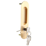 Sliding Door Lock Handle Anti theft with Keys for Barn Wood Furniture Hardware Gold
