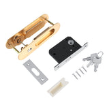 Sliding Door Lock Handle Anti theft with Keys for Barn Wood Furniture Hardware Gold
