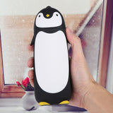 300ML Portable Cute Penguin Glass Water Bottle Double Layer Mug Travel Cup Black