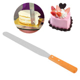 Stainless Steel Wood Straight Spatula Cake Icing Decorating Smooth Tool for Baking Pastry