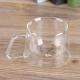 Double Wall Insulated Glass Cup Heat Resistant Mug Glassware for Coffee Tea Milk