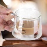 Double Wall Insulated Glass Cup Heat Resistant Mug Glassware for Coffee Tea Milk