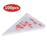 100pcs Food Grade Plastic Icing Piping Bags Pastry Fondant Cake Decorating Bag Tool (S)