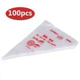 100pcs Food Grade Plastic Icing Piping Bags Pastry Fondant Cake Decorating Bag Tool (L)