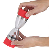 2 in 1 Double ended Manual Kitchen Salt & Pepper Mill Grinder Adjustable Ceramic Rotor Red