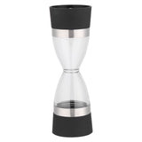 2 in 1 Double ended Manual Kitchen Salt & Pepper Mill Grinder Adjustable Ceramic Rotor Black