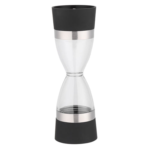 2 in 1 Double ended Manual Kitchen Salt & Pepper Mill Grinder Adjustable Ceramic Rotor Black