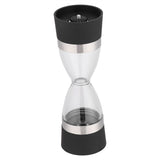 2 in 1 Double ended Manual Kitchen Salt & Pepper Mill Grinder Adjustable Ceramic Rotor Black