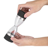 2 in 1 Double ended Manual Kitchen Salt & Pepper Mill Grinder Adjustable Ceramic Rotor Black