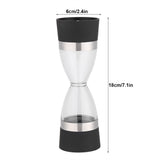 2 in 1 Double ended Manual Kitchen Salt & Pepper Mill Grinder Adjustable Ceramic Rotor Black