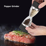 2 in 1 Double ended Manual Kitchen Salt & Pepper Mill Grinder Adjustable Ceramic Rotor Black