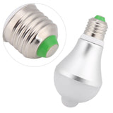 E27 5W PIR Infrared Auto Motion Sensor LED Light Lamp Bulb for Restroom Parking White 6500K