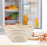European style Cane Round Bread Dough Rising Rattan Basket 18 x 9 cm