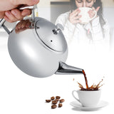 2L 201 Stainless Steel Teapot Coffee Tea Pot Kettle with Removable Infuser Filter