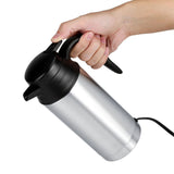 12V 750ml Stainless Steel Electric Car Kettle Heating Cup Coffee Mug Travel Water Bottle