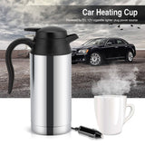 12V 750ml Stainless Steel Electric Car Kettle Heating Cup Coffee Mug Travel Water Bottle