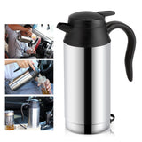 12V 750ml Stainless Steel Electric Car Kettle Heating Cup Coffee Mug Travel Water Bottle