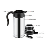 12V 750ml Stainless Steel Electric Car Kettle Heating Cup Coffee Mug Travel Water Bottle