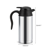 12V 750ml Stainless Steel Electric Car Kettle Heating Cup Coffee Mug Travel Water Bottle
