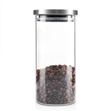 1000ml Glass Storage Jar Coffee Beans Kitchen Food Container Stainless Steel Lid