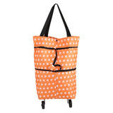 Oxford Cloth Material Foldable Dual Purpose Wheel Rolling Shopping Bag