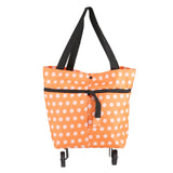 Oxford Cloth Material Foldable Dual Purpose Wheel Rolling Shopping Bag