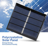 2Pcs 0.36W 2V Mini Polycrystalline Solar Panels DIY Battery Charger Module + Clip Kit