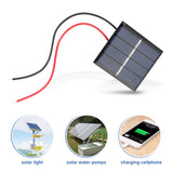 2Pcs 0.36W 2V Mini Polycrystalline Solar Panels DIY Battery Charger Module + Clip Kit