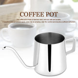 Stainless Steel Drip Coffee Pot Long Gooseneck Spout Kettle Cup Tea Tool (Silver 350mL)