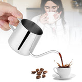 Stainless Steel Drip Coffee Pot Long Gooseneck Spout Kettle Cup Tea Tool (Silver 350mL)