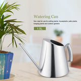 1500ml Stainless Steel Watering Can Brushed Garden Planting Indoor Outdoor