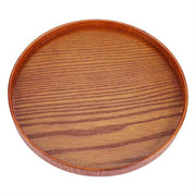 Round Natural Wood Serving Tray Wooden Plate Tea Food Server Dishes Water Drink Platter 33cm In Australia - Darrahopens