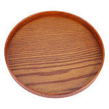 Round Natural Wood Serving Tray Wooden Plate Tea Food Server Dishes Water Drink Platter 33cm In Australia - Darrahopens