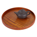 Round Natural Wood Serving Tray Wooden Plate Tea Food Server Dishes Water Drink Platter 33cm In Australia - Darrahopens
