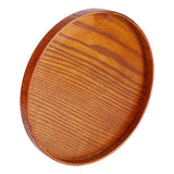 Round Natural Wood Serving Tray Wooden Plate Tea Food Server Dishes Water Drink Platter 33cm In Australia - Darrahopens