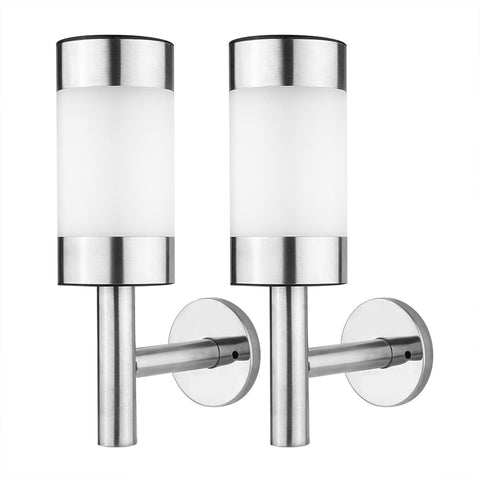 2Pcs Stainless Steel LED Solar Power Wall Mount Light Outdoor Garden Yard Sensor Lamp In Australia - Darrahopens