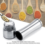 Stainless Steel & Acrylic Manual Salt & Pepper Mill Grinder Kitchen Cooking Tool