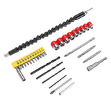 32pcs Stainless Steel Drill Bits Screwdriver Heads Sockets Set with Flexible Extension Shaft In Australia - Darrahopens