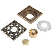 10 x 10 cm Solid Brass Gold Shower Drain Floor Drain Waste Drainer Bathroom Kitchen Balcony In Australia - Darrahopens