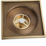 10 x 10 cm Solid Brass Gold Shower Drain Floor Drain Waste Drainer Bathroom Kitchen Balcony