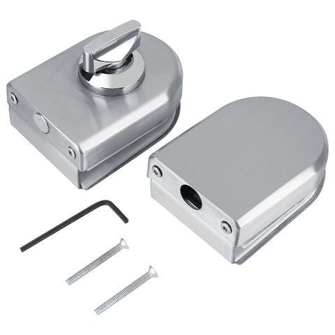 Stainless Steel 10~12mm Glass Door Lock Rotary Knob Open/Close Home Hotel Bathroom Use