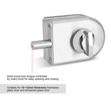 10~12mm Stainless Steel Glass Door Lock Latch Rotary Knob Open/Close Home Hotel Bathroom Use