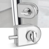 10~12mm Stainless Steel Glass Door Lock Latch Rotary Knob Open/Close Home Hotel Bathroom Use