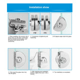10~12mm Stainless Steel Glass Door Lock Latch Rotary Knob Open/Close Home Hotel Bathroom Use