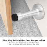 Zinc Alloy Rubber Anti Collision Door Stopper Holder Home Hotel Office Accessory (Brushed) In Australia - Darrahopens