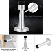 Zinc Alloy Rubber Anti Collision Door Stopper Holder Home Hotel Office Accessory (Brushed)