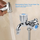 Electroplating Plastic Washing Machine Cold Water Faucet Sink Basin Water Tap with Double Spout Shutter Handle G1/2 In Australia - Darrahopens